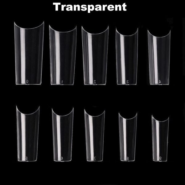 C Curve French nail tips in transparent color