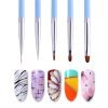 Detail of 5 Types Multi-functional Gradient Color Metal Handle Nail Art Brush-2