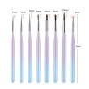 Detail of 8 Types Multi-functional Gradient Color Wooden Handle Nail Art Brush-2