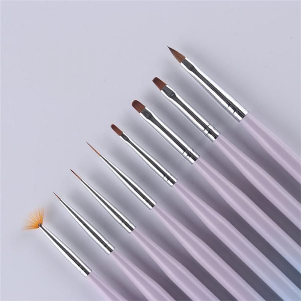 Detail of 8 Types Multi-functional Gradient Color Wooden Handle Nail Art Brush-3