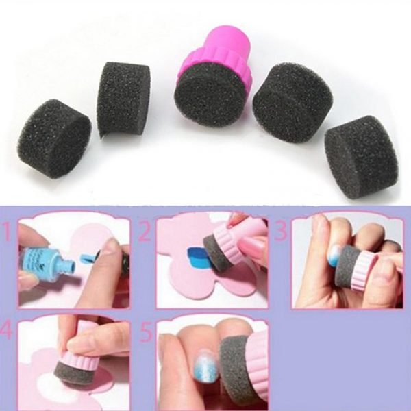Detail of DIY Nail Art Manicure Gradual Sponge Stamper Set-5