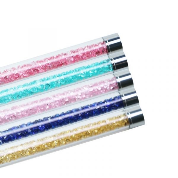 Detail of Nail Art Liner Detail Brush With Rhinestone Metal Handle And Cap-3