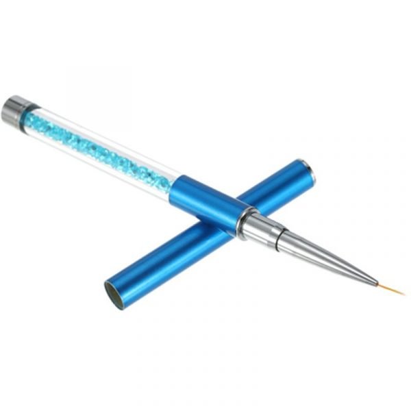 Detail of Nail Art Liner Detail Brush With Rhinestone Metal Handle And Cap