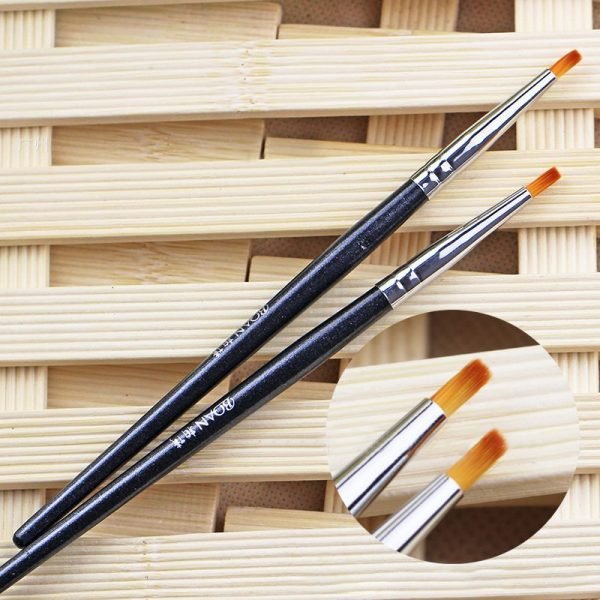 Detail of Two Types Wood Handle Gradient Color Change Nail Art Painting Brush-2