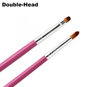 Double Head Pink Wooden Handle Gradient Painting Pen Drawing Brush