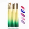 Gradient Color Wood Handle 3D Flower Painting Ombre Nail Art Brushes