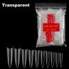 Long French Stiletto Nail Tips in transparent