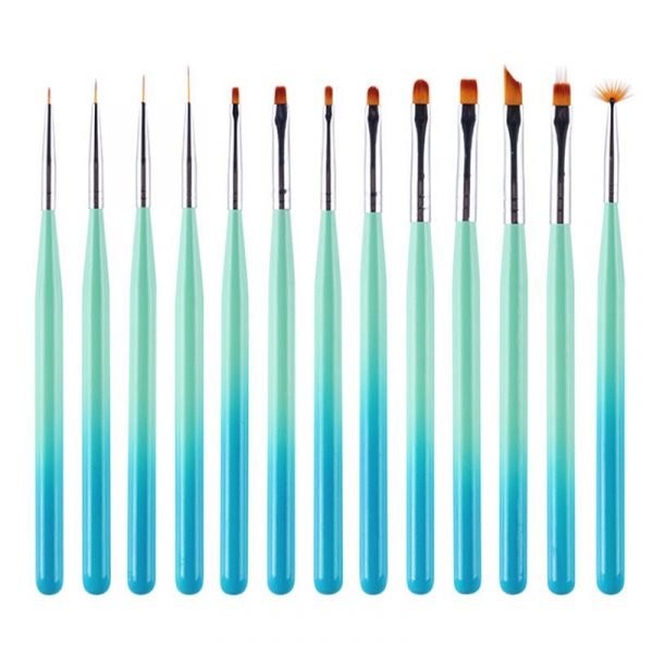 Multi-functional 13 Types Gradient Color Wooden Handle Nail Art Brush