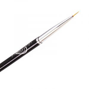 Nail Liner Brush With Black Metal Handle And Diamond Inlaid