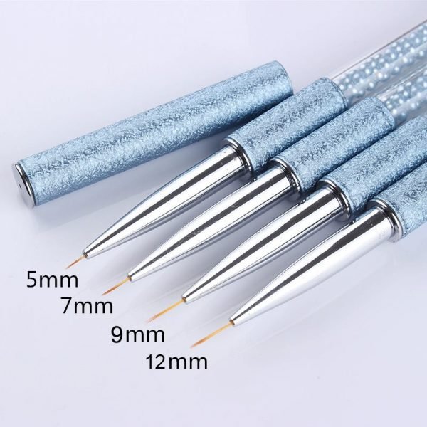 Nail Liner Brush With Pearl Inside Acrylic Handle and Cap