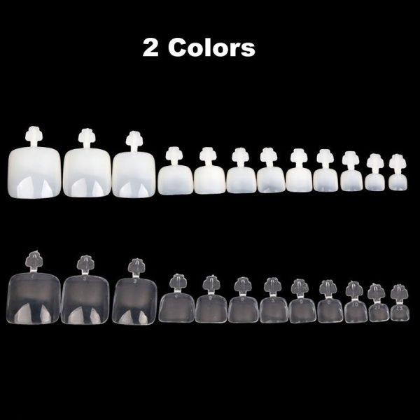 Two colors of False Full Cover Toe Tips