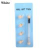 White of Double-Ended Nail Gradient Shading Pen With 4 Replacement Sponge Head