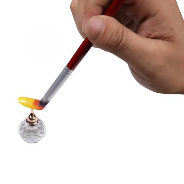 application of Wood Handle Gradient Color Change Nail Art Dye Drawing Painting Angled Brush