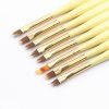 detail of Gradient Color Wood Handle 3D Flower Painting Ombre Nail Art Brushes