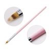 detail of Long pink Wooden Handle Gradient Painting Pen Drawing Brush