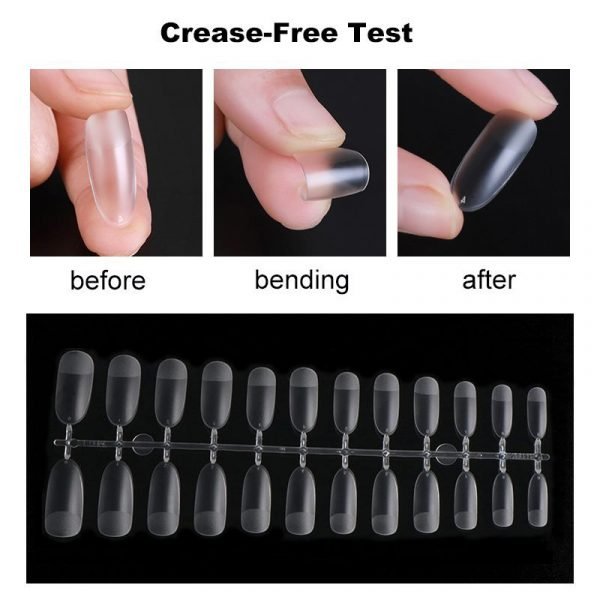 details of 504PCS 5styles Ultra Thin Crease-Free Semi-Frosted Nail Tips With Box-5