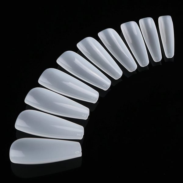 details of Long Coffin Ballerina Nail tips