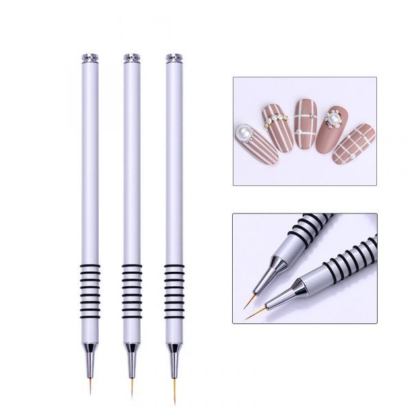 details of Nail Detail Liner Brush With Alloy Handle and Circles-2