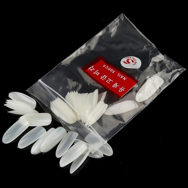 details of oval shape full cover nail tips