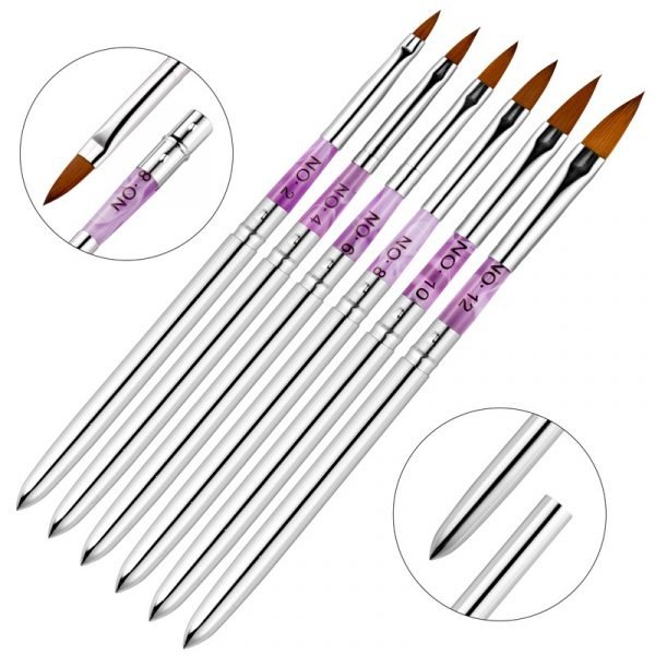 different sizes of Acrylic Nail Brush with detachable handle