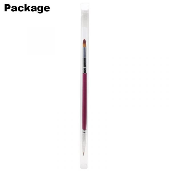 package of Double Head Pink Wooden Handle Gradient Painting Pen Drawing Brush