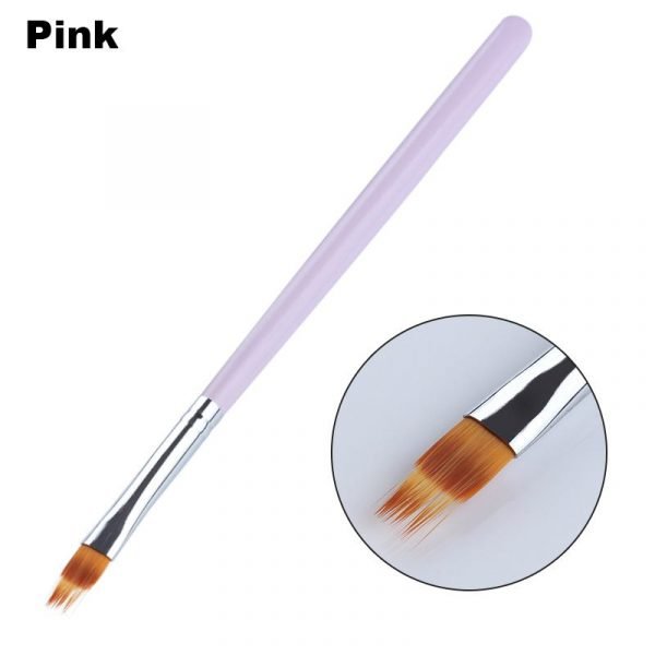 pink of Three Colors Wooden Handle Nail Gradient Painting Brush