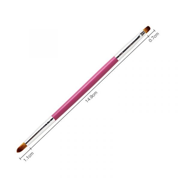 size of Double Head Pink Wooden Handle Gradient Painting Pen Drawing Brush