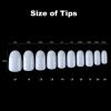 size of Round Shape Full Cover Nail Tips
