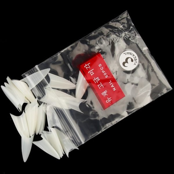 small package of 500pcs Artificial Stiletto French Nail Tips in bag