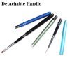 10 PCS Color Plated Metal Handle Nail Art Design Brush Set-5