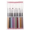 10 PCS Color Plated Metal Handle Nail Art Design Brush Set-6