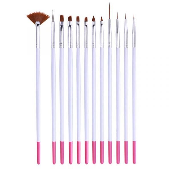 12PCS Different Functions Nail Art Design Brush Kit