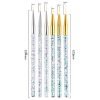 3PCS Acrylic Glitter Chip Handle Nail Art Liner Brush Set -5