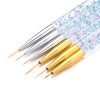 3PCS Acrylic Glitter Chip Handle Nail Art Liner Brush Set -6