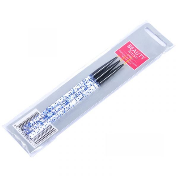 3PCS Glitter Chip Inside Acrylic Handle Nail Art Detail Liner Brush Set-7