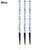 3PCS Glitter Chip Inside Acrylic Handle Nail Art Detail Liner Brush Set-blue