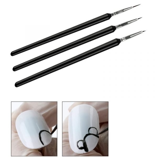 3PCS Tiny Detail Drawing Painting Nail Art Brush Set-3