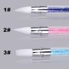 5PCS Double Heads Nail Art Silicone Sculpture Pen With Rhinestone Acrylic Handle-3