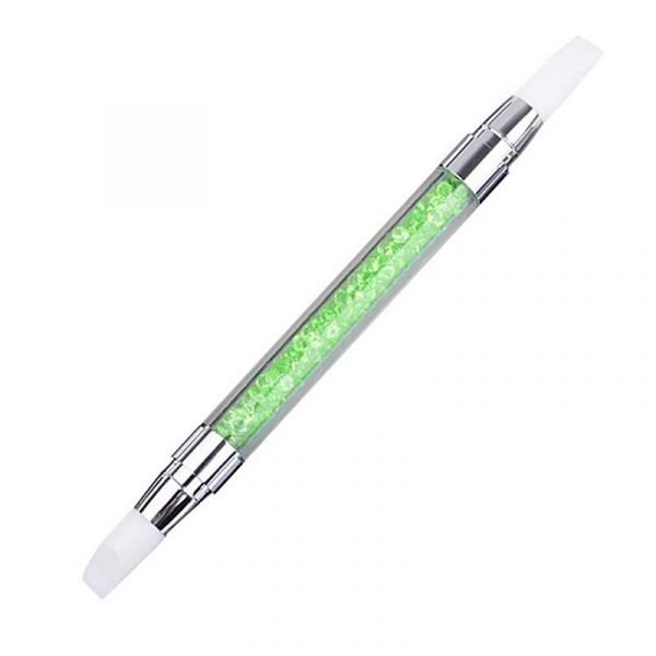 5PCS Double Heads Nail Art Silicone Sculpture Pen With Rhinestone Acrylic Handle-7