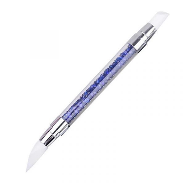 5PCS Double Heads Nail Art Silicone Sculpture Pen With Rhinestone Acrylic Handle-8