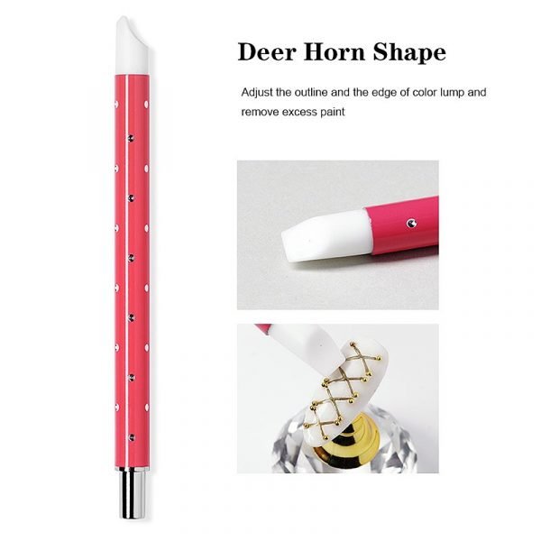 5PCS Nail Art Emboss Carving Soft Silicone Pen Set-6