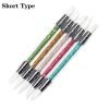 5PCS Short Type Double Heads Nail Art Silicone Sculpture Pen With Plastic Handle