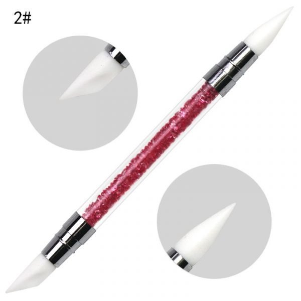 5PCS Short Type Double Heads Nail Art Silicone Sculpture Pen With Plastic Handle-6