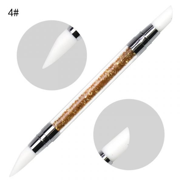 5PCS Short Type Double Heads Nail Art Silicone Sculpture Pen With Plastic Handle-7