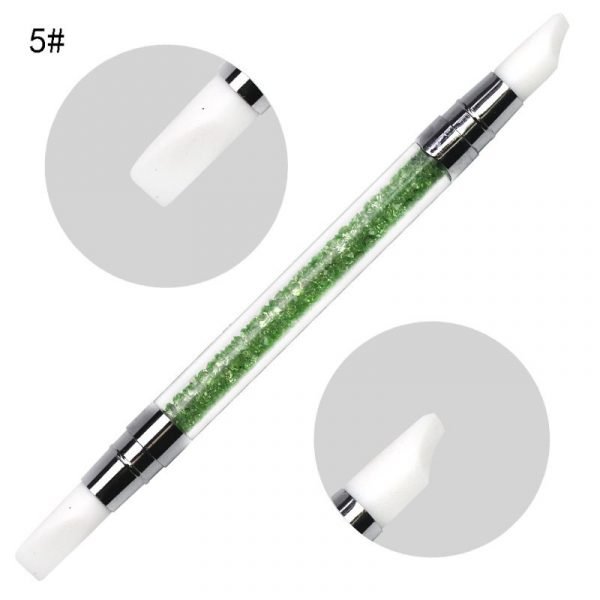 5PCS Short Type Double Heads Nail Art Silicone Sculpture Pen With Plastic Handle-8