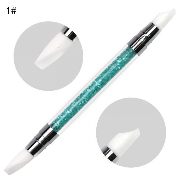 5PCS Short Type Double Heads Nail Art Silicone Sculpture Pen With Plastic Handle-9
