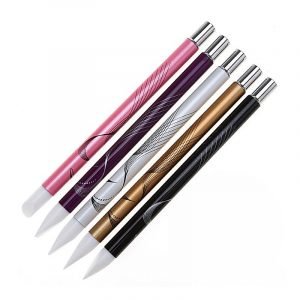 5PCS Soft Silicone Nail Art design Carving Craft Pen Brush Kit-1