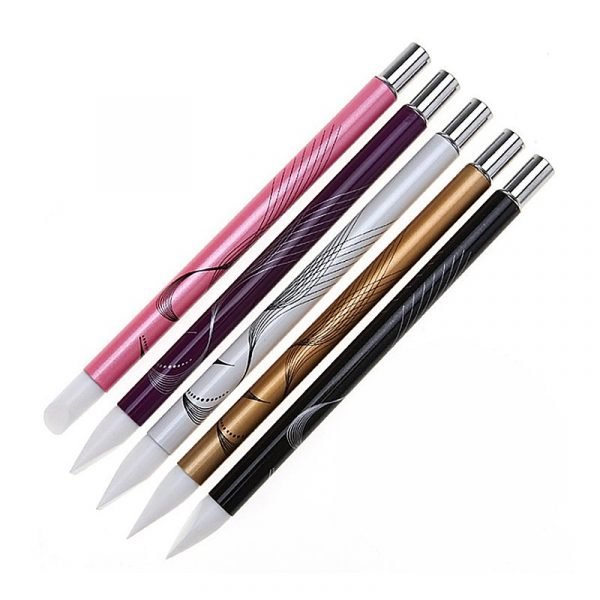 5PCS Soft Silicone Nail Art design Carving Craft Pen Brush Kit-1