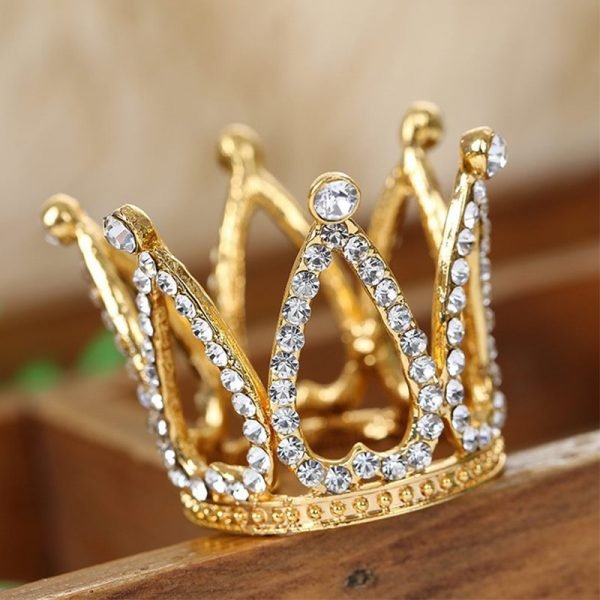 6 Grids Crown Nail Brush Rack Holder With Inlaid Rhinestone-1