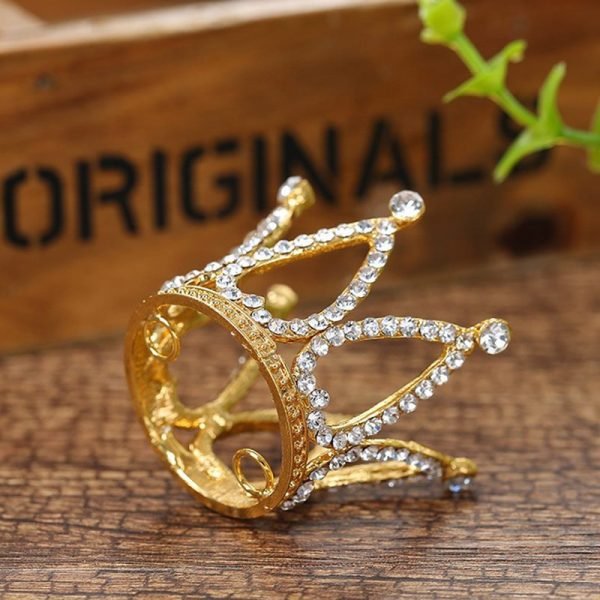 6 Grids Crown Nail Brush Rack Holder With Inlaid Rhinestone-2